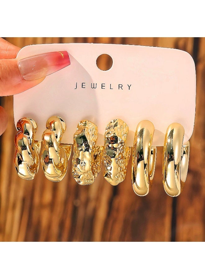 9 Pairs Fashion C-Shaped Drop Bean Earrings | Creative Minimalist Earrings Set for Women & Girls - Image 2